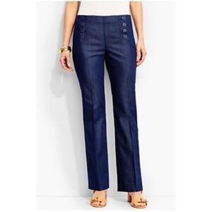 Talbots • NWT Sailor Button Straight Leg Pants Dark Wash Denim Size 16W